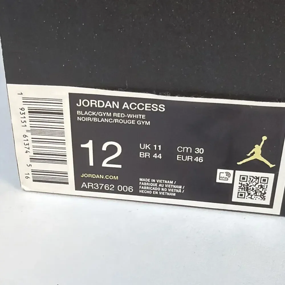 New! Nike Jordan Access High Top Black Red White Shoes Men’s - Size 12 With Box